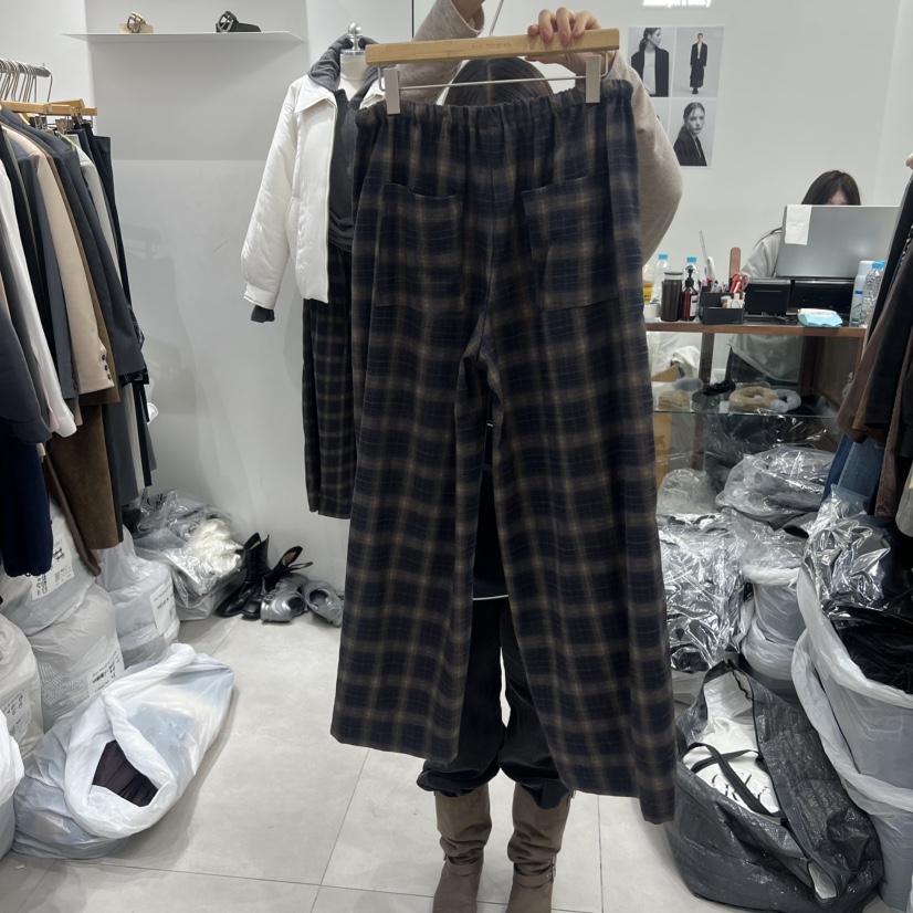 ANN MARGRET韓國直郵㊣女士新款人氣休閑褲格紋GRETA.Y休閑褲圖色2