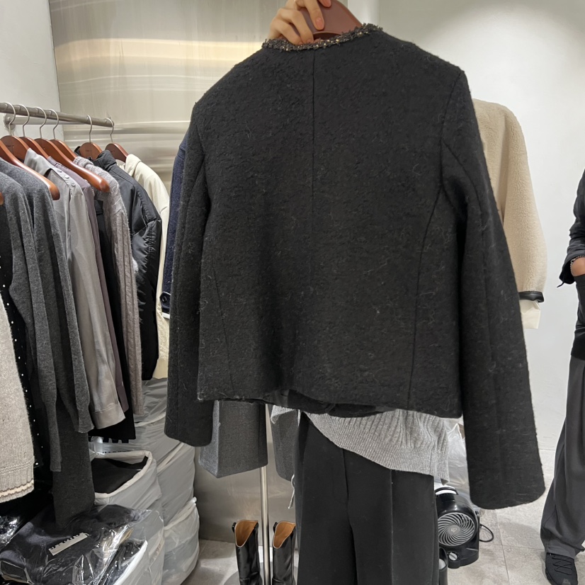 CHAE東大門㊣實拍女士新品人氣時尚休閑推薦夾克粗花呢絎縫CHAE夾克