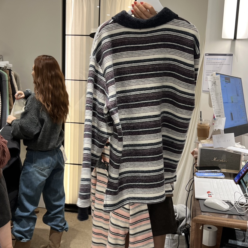 VENIR-a韓國直郵㊣女裝新款職業真品25秋冬長袖T恤不含腰包VENIR-a長袖T恤