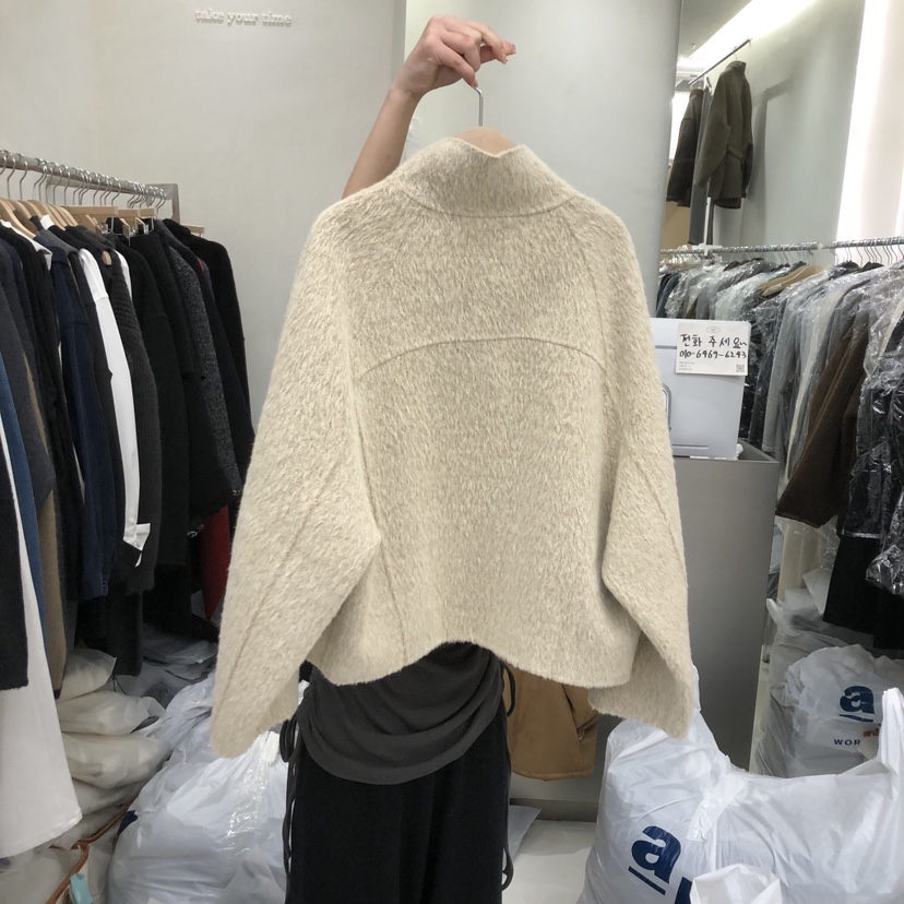 TAKE YOUE TIME韓國代購㊣女裝新款熱賣短款大衣手工短款TAKE YOUE TIME短款大衣