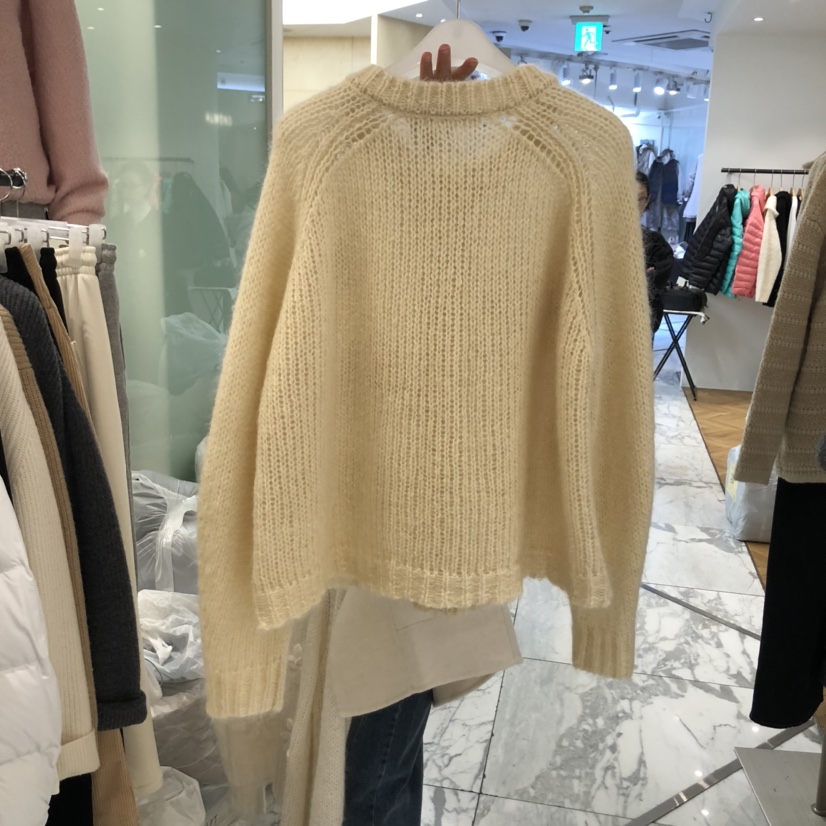 ALMOND韓國直郵㊣女裝新品時尚休閑推薦熱賣真品毛衣花朵開衫ALMOND毛衣