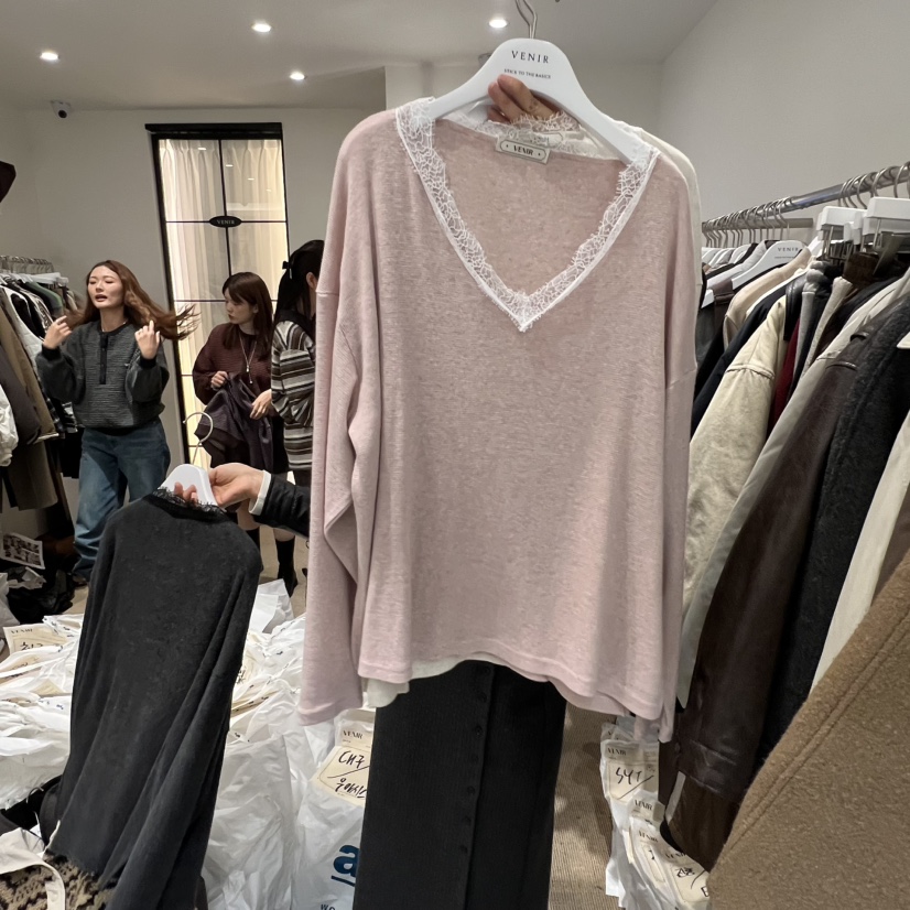 VENIR-a東大門㊣直郵女士新品人氣25秋冬休閑真品推薦長袖T恤VENIR-a長袖T恤圖色2