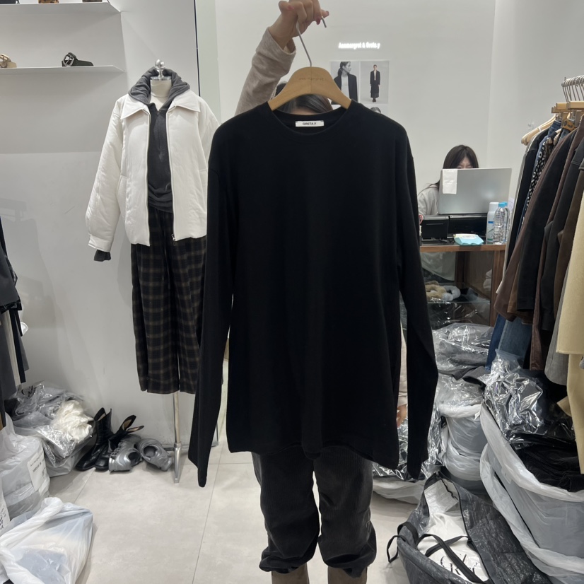 ANN MARGRET東大門㊣直郵女裝新款時尚長袖T恤棉GRETA.Y長袖T恤圖色1