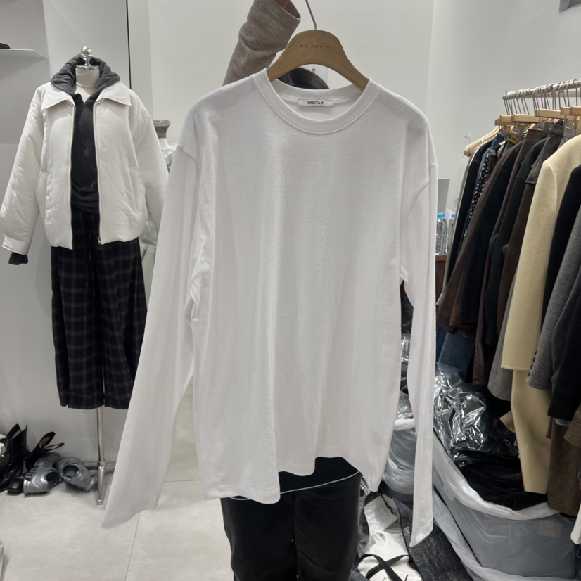 ANN MARGRET東大門㊣直郵女裝新款時尚長袖T恤棉GRETA.Y長袖T恤圖色2