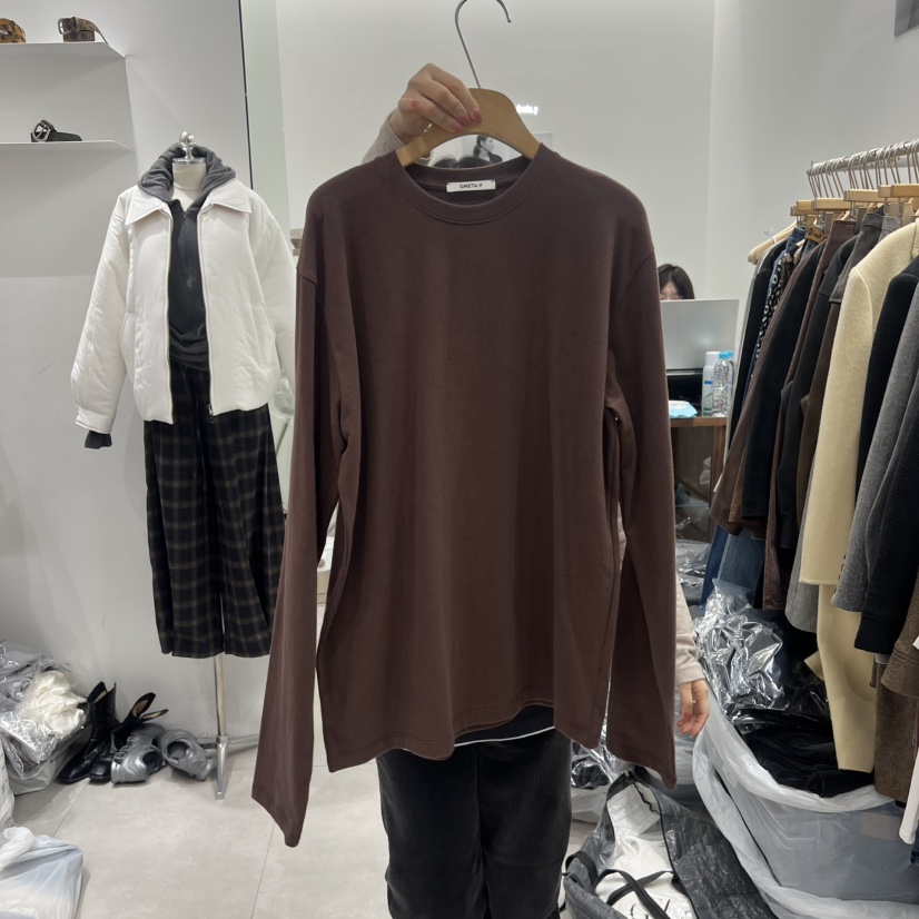 ANN MARGRET東大門㊣直郵女裝新款時尚長袖T恤棉GRETA.Y長袖T恤圖色3