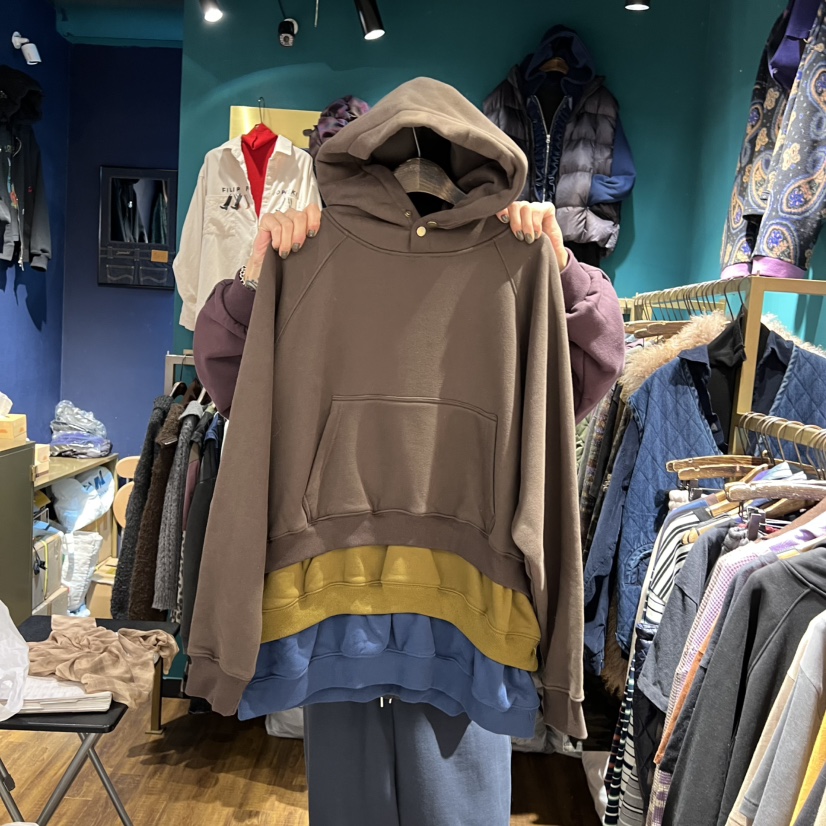 MERCI LINDA東大門㊣代購女士新款25秋冬真品衛衣連帽衫加絨MERCI LINDA衛衣圖色1