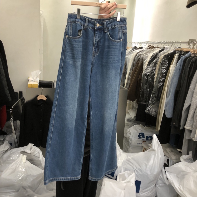 TAKE YOUE TIME韓國直郵㊣女士新品人氣時尚熱賣牛仔褲加絨TAKE YOUE TIME牛仔褲圖色1