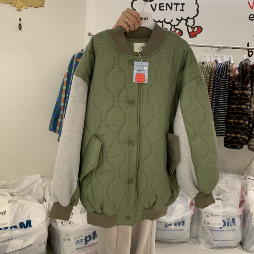 VENTI東大門㊣代購女裝新品人氣25秋冬推薦夾克史努比絎縫棉VENTI夾克圖色2