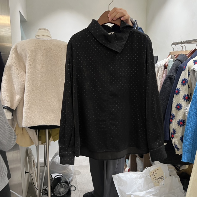 CHAE韓國直郵㊣女裝新款推薦時尚人氣25秋冬襯衫蕾絲衫高領CHAE襯衫/蕾絲衫圖色3