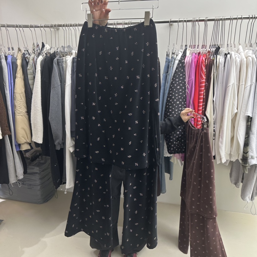 SEOLO東大門㊣實拍女裝新品休閑人氣25秋冬熱賣職業裙褲天鵝絨Seolo seoul裙褲圖色2