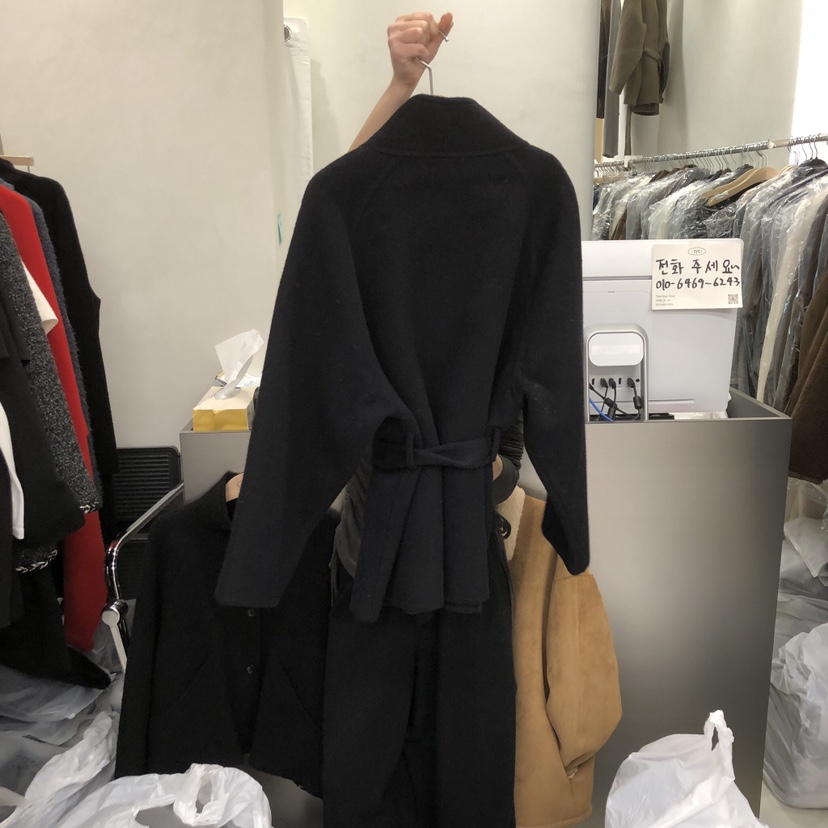 TAKE YOUE TIME韓國代購㊣女裝新款推薦中長款大衣含腰帶TAKE YOUE TIME中長款大衣