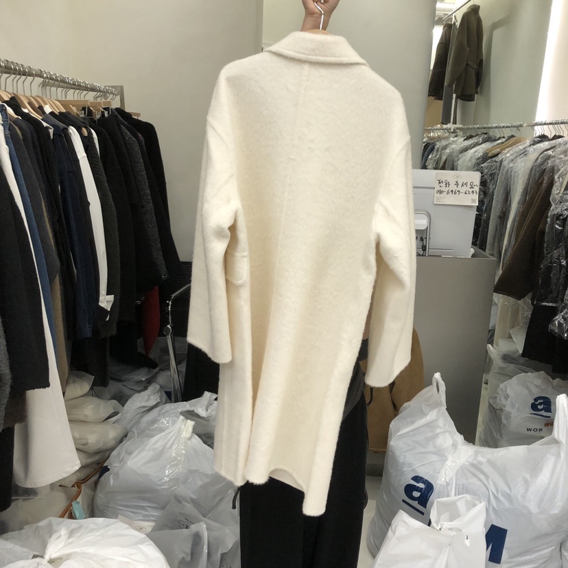 TAKE YOUE TIME韓國代購㊣女士新品人氣中長款大衣手工雙層TAKE YOUE TIME中長款大衣