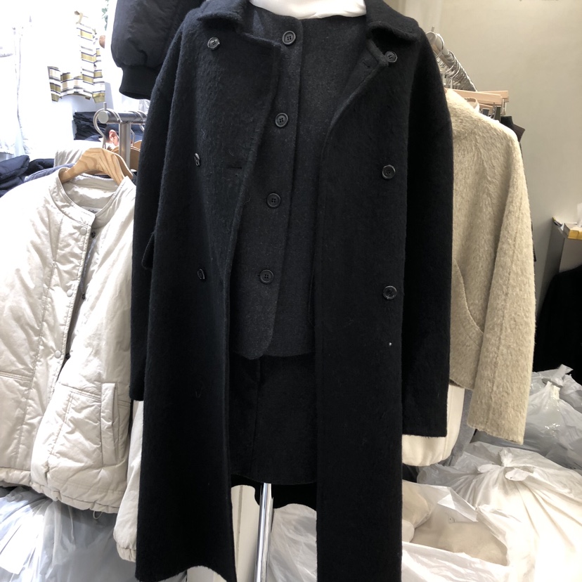 TAKE YOUE TIME韓國代購㊣女士新品人氣中長款大衣手工雙層TAKE YOUE TIME中長款大衣圖色2