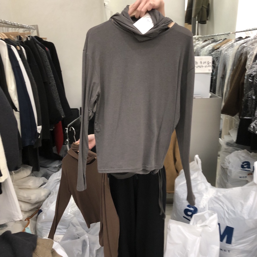 TAKE YOUE TIME韓國代購㊣女裝新品職業人氣熱賣長袖T恤圍巾TAKE YOUE TIME長袖T恤圖色3