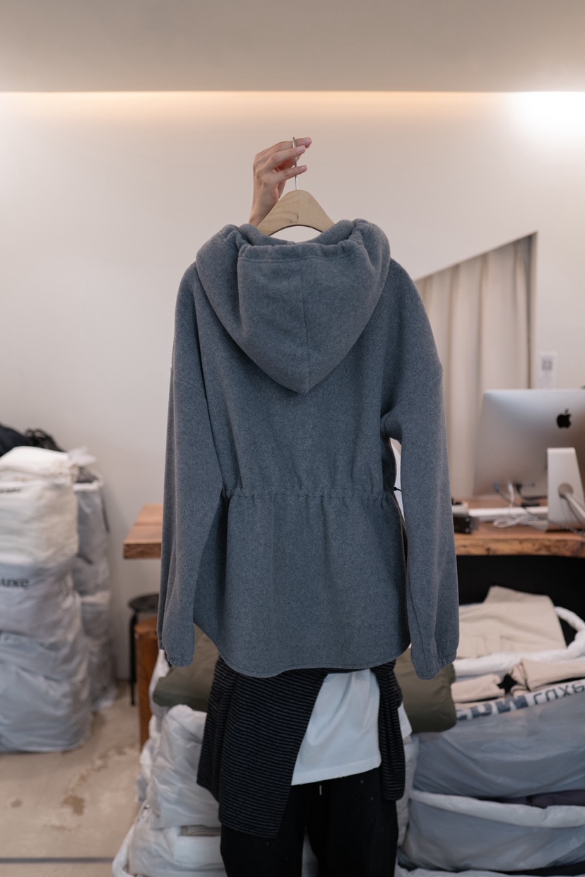 FRIC東大門㊣代購女裝新品職業時尚熱賣衛衣連帽衫抓絨拉鏈FRIC衛衣