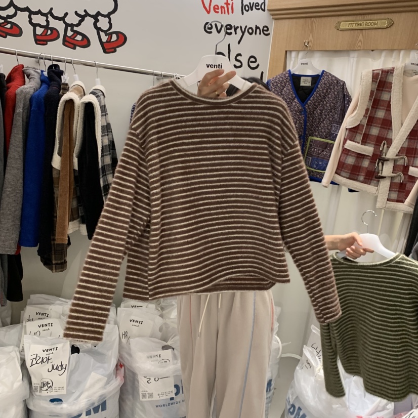 VENTI東大門㊣代購女裝新款時尚人氣職業25秋冬推薦長袖T恤VENTI長袖T恤圖色3
