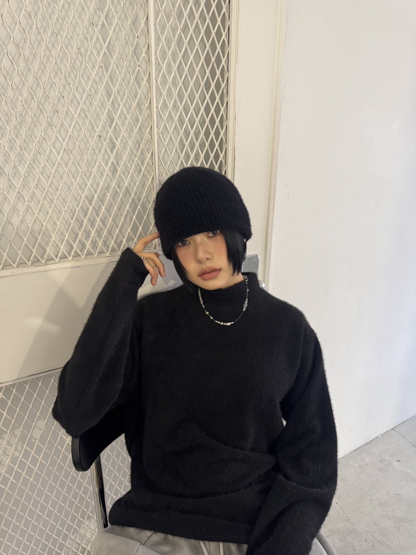 SEEOT東大門㊣代購女裝新款職業休閑針織衫男女同款毛絨短款SEEOT針織衫