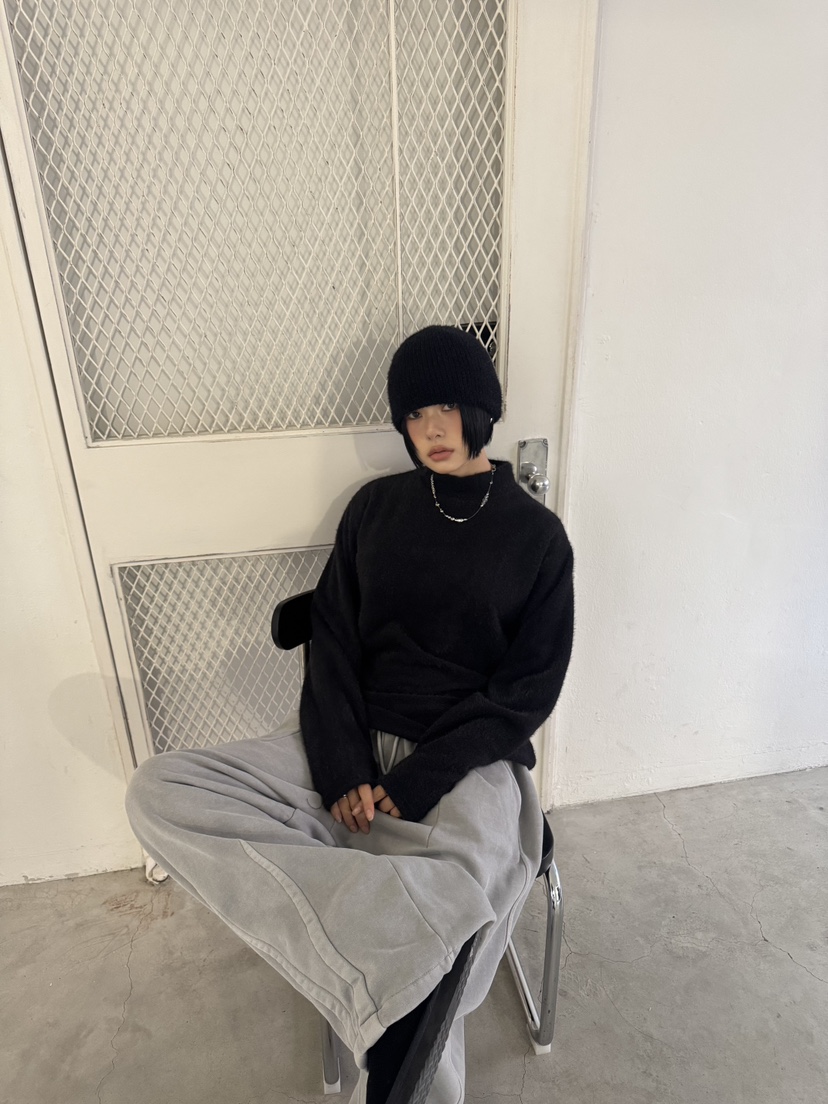 SEEOT東大門㊣代購女裝新款職業休閑針織衫男女同款毛絨短款SEEOT針織衫