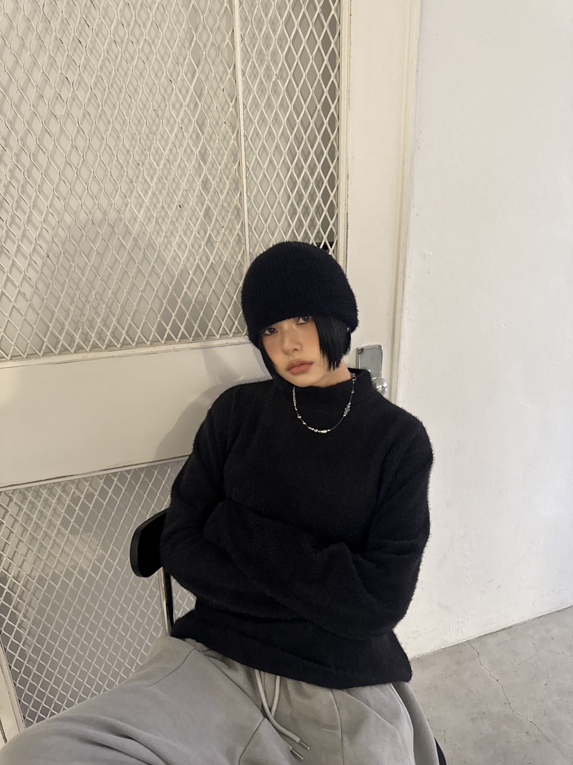 SEEOT東大門㊣代購女裝新款職業休閑針織衫男女同款毛絨短款SEEOT針織衫