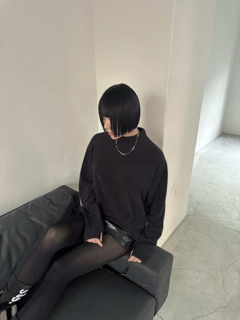 SEEOT東大門㊣代購女裝新款職業休閑針織衫男女同款毛絨短款SEEOT針織衫