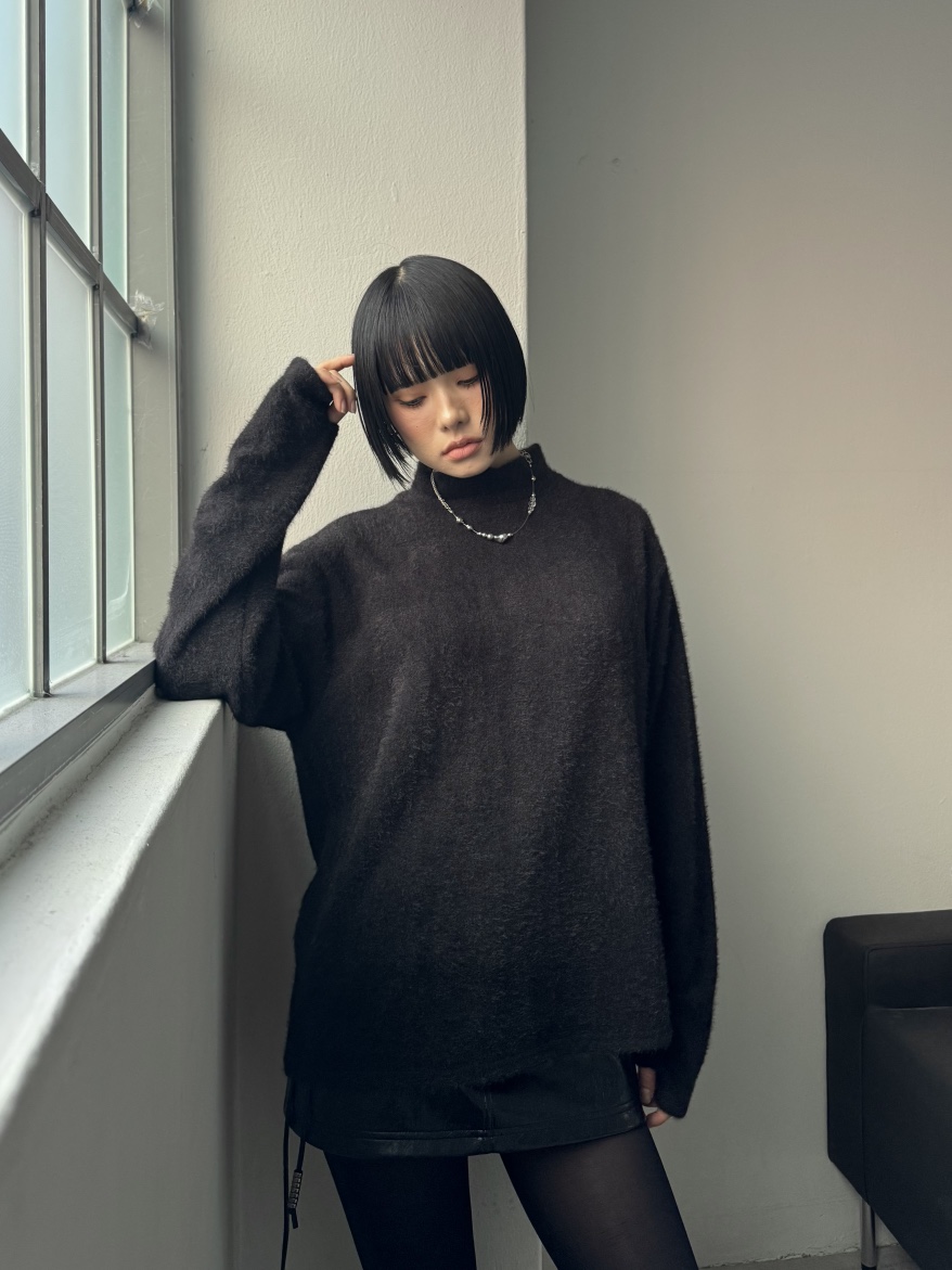 SEEOT東大門㊣代購女裝新款職業休閑針織衫男女同款毛絨短款SEEOT針織衫圖色2