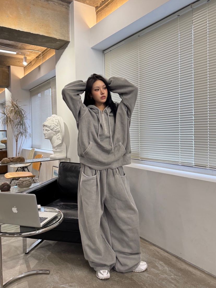 SEEOT東大門㊣直郵女士新品熱賣衛衣男女同款連帽衫羊皮拉鏈SEEOT衛衣