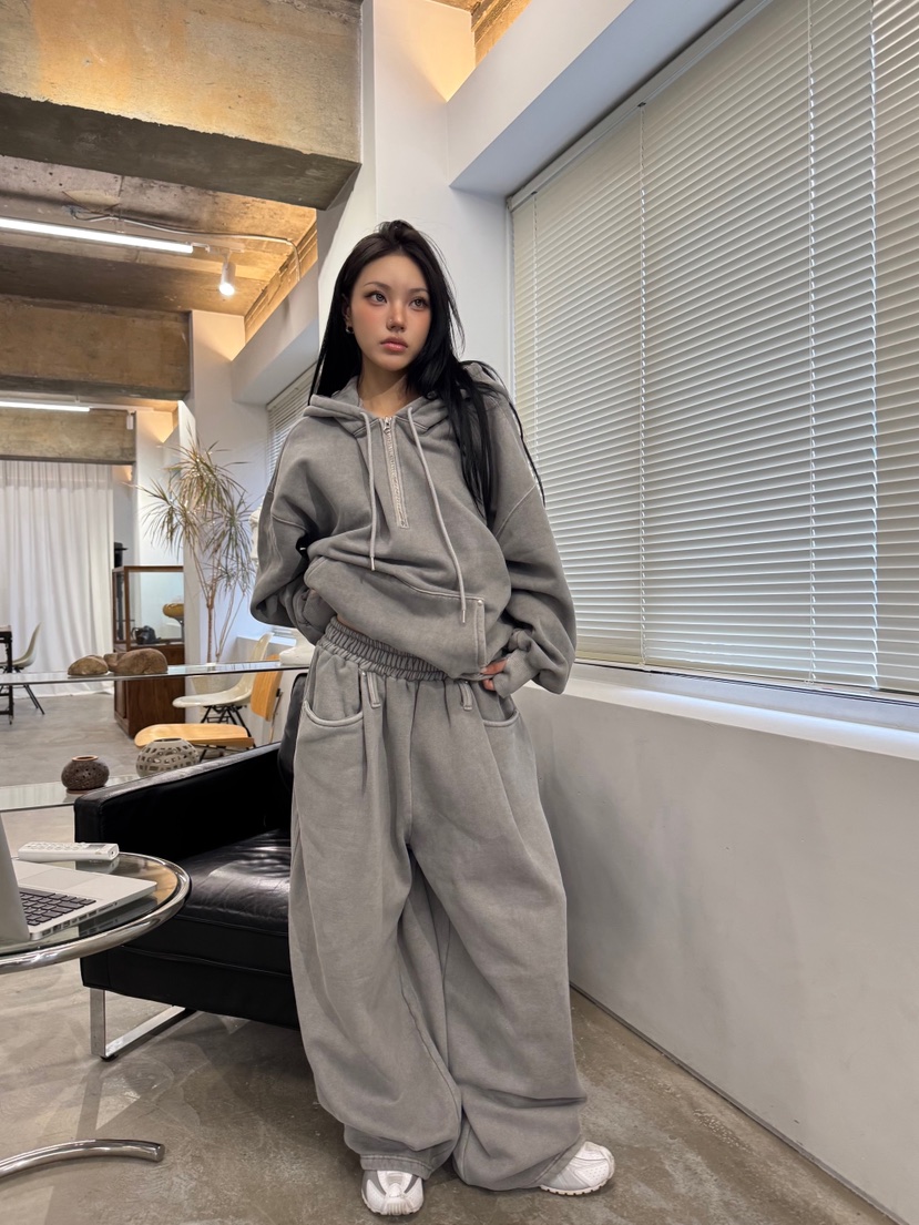 SEEOT東大門㊣直郵女士新品熱賣衛衣男女同款連帽衫羊皮拉鏈SEEOT衛衣