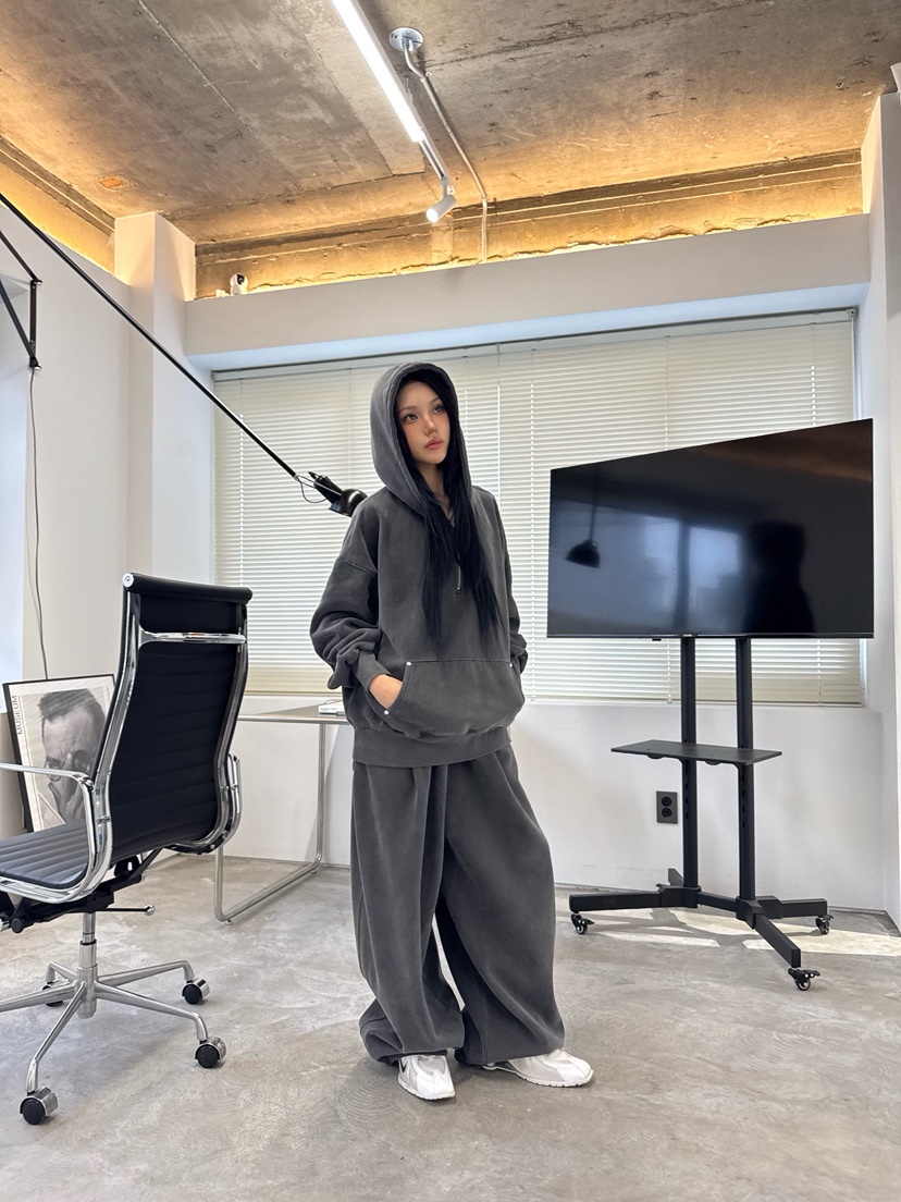 SEEOT東大門㊣直郵女士新品熱賣衛衣男女同款連帽衫羊皮拉鏈SEEOT衛衣