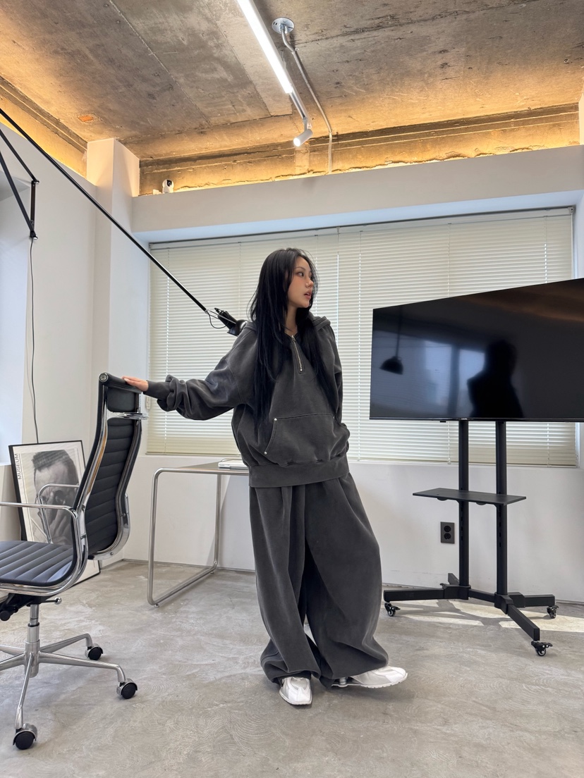 SEEOT東大門㊣直郵女士新品熱賣衛衣男女同款連帽衫羊皮拉鏈SEEOT衛衣