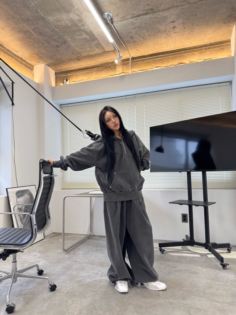 SEEOT東大門㊣直郵女士新品熱賣衛衣男女同款連帽衫羊皮拉鏈SEEOT衛衣