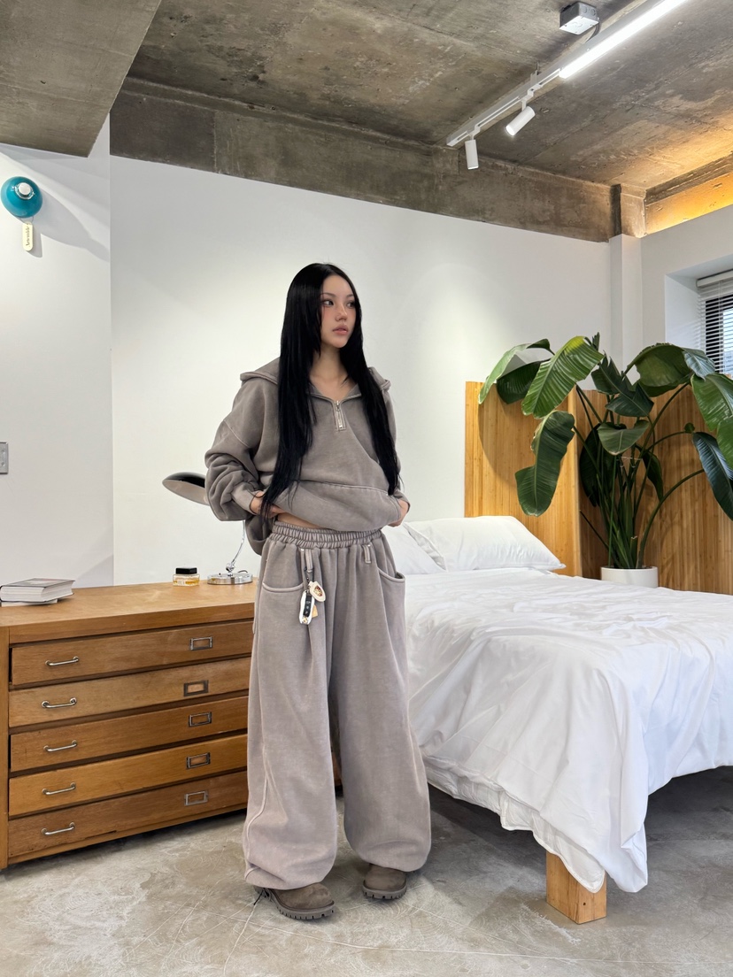 SEEOT東大門㊣直郵女士新品熱賣衛衣男女同款連帽衫羊皮拉鏈SEEOT衛衣