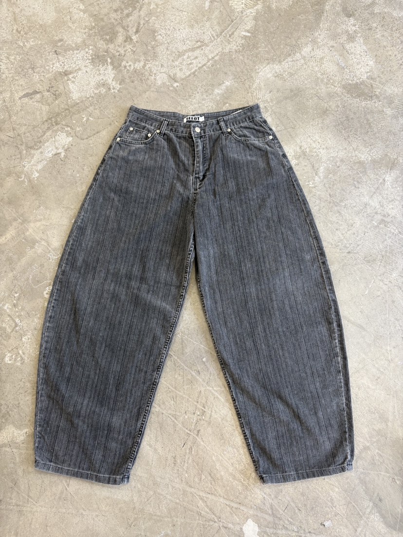 SEEOT韓國代購㊣女士新款人氣休閑熱賣推薦休閑褲男女同款條紋SEEOT休閑褲