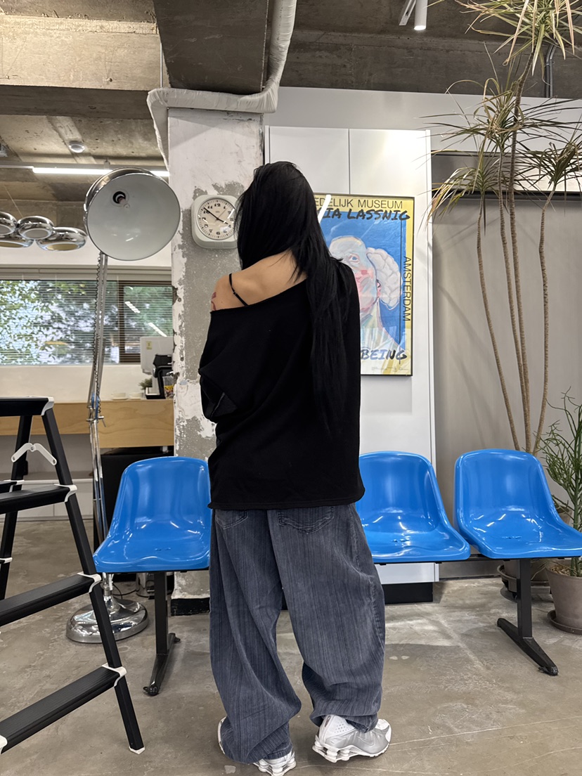 SEEOT韓國代購㊣女士新款人氣休閑熱賣推薦休閑褲男女同款條紋SEEOT休閑褲