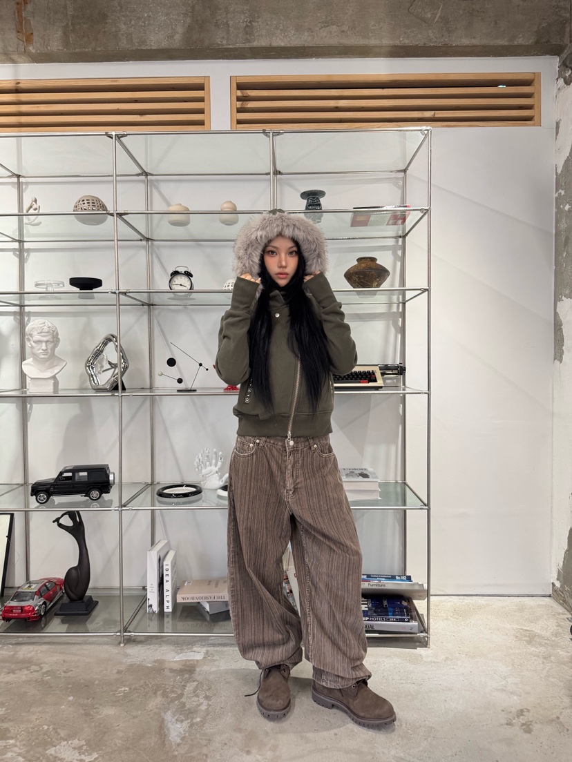 SEEOT韓國代購㊣女士新款人氣休閑熱賣推薦休閑褲男女同款條紋SEEOT休閑褲