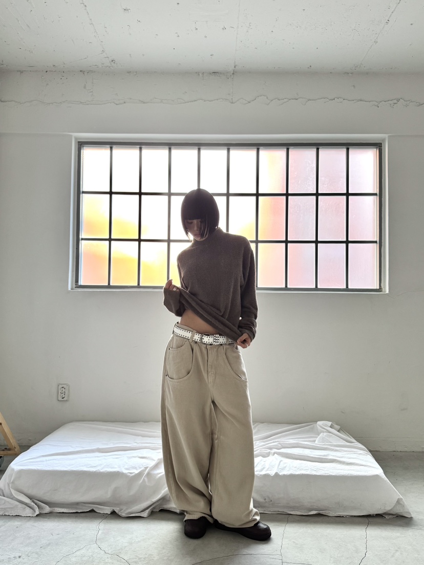 SEEOT東大門㊣直郵女裝新品25秋冬休閑褲不含腰帶男女同款安哥拉雙口袋棉質GGD休閑褲