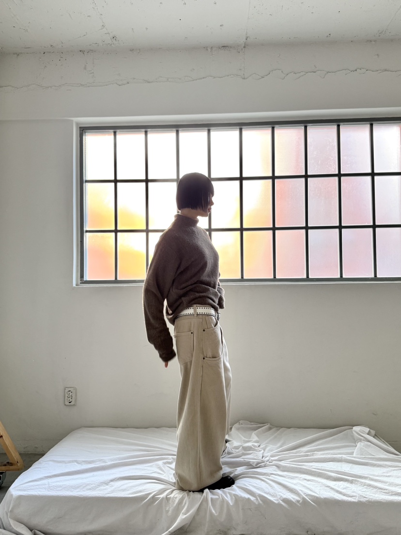 SEEOT東大門㊣直郵女裝新品25秋冬休閑褲不含腰帶男女同款安哥拉雙口袋棉質GGD休閑褲