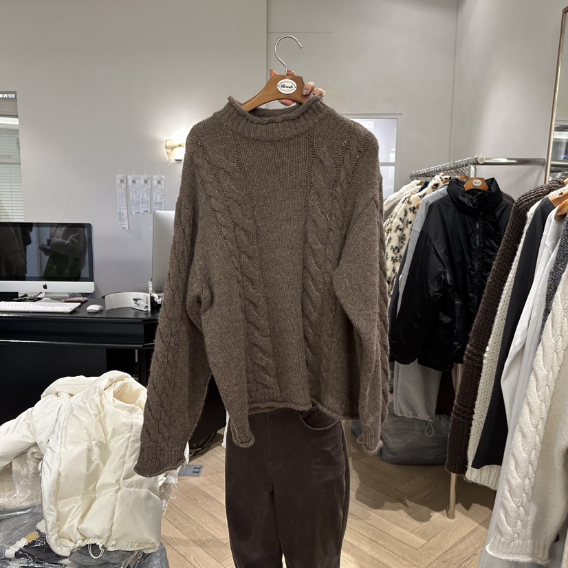 BRUSH-P韓國直郵㊣女士新品25秋冬時尚人氣職業熱賣毛衣羊駝BRUSH-P毛衣圖色2