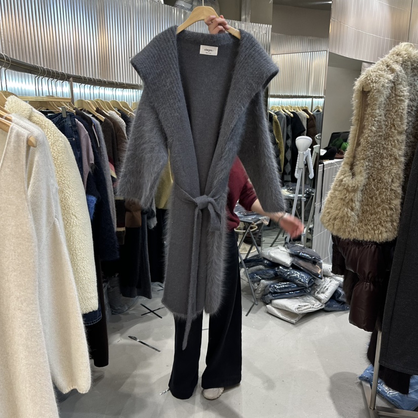 ALEGRE韓國直郵㊣女裝新品推薦時尚休閑人氣中長款大衣安哥拉ALEGRE中長款大衣圖色1