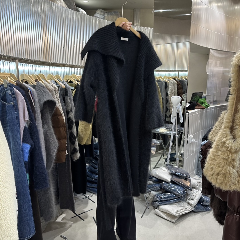 ALEGRE韓國直郵㊣女裝新品推薦時尚休閑人氣中長款大衣安哥拉ALEGRE中長款大衣圖色2