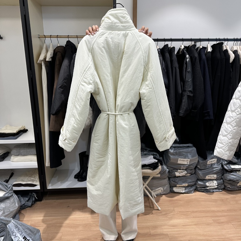 MUYBIEN東大門㊣實拍女士新品休閑人氣職業長款棉服含腰帶棉MUYBIEN長款棉服