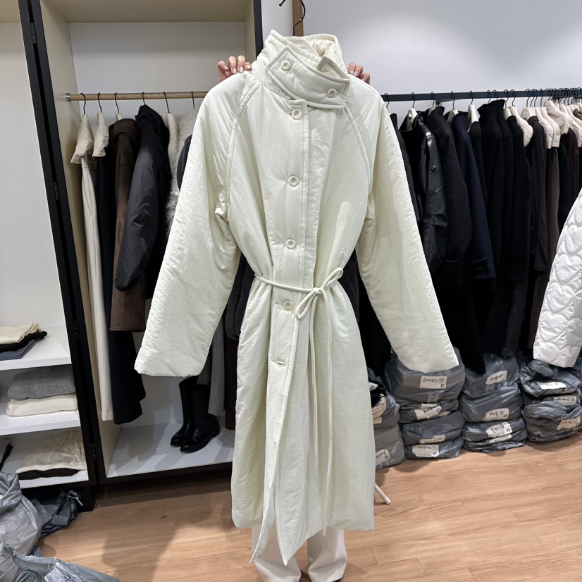 MUYBIEN東大門㊣實拍女士新品休閑人氣職業長款棉服含腰帶棉MUYBIEN長款棉服圖色1