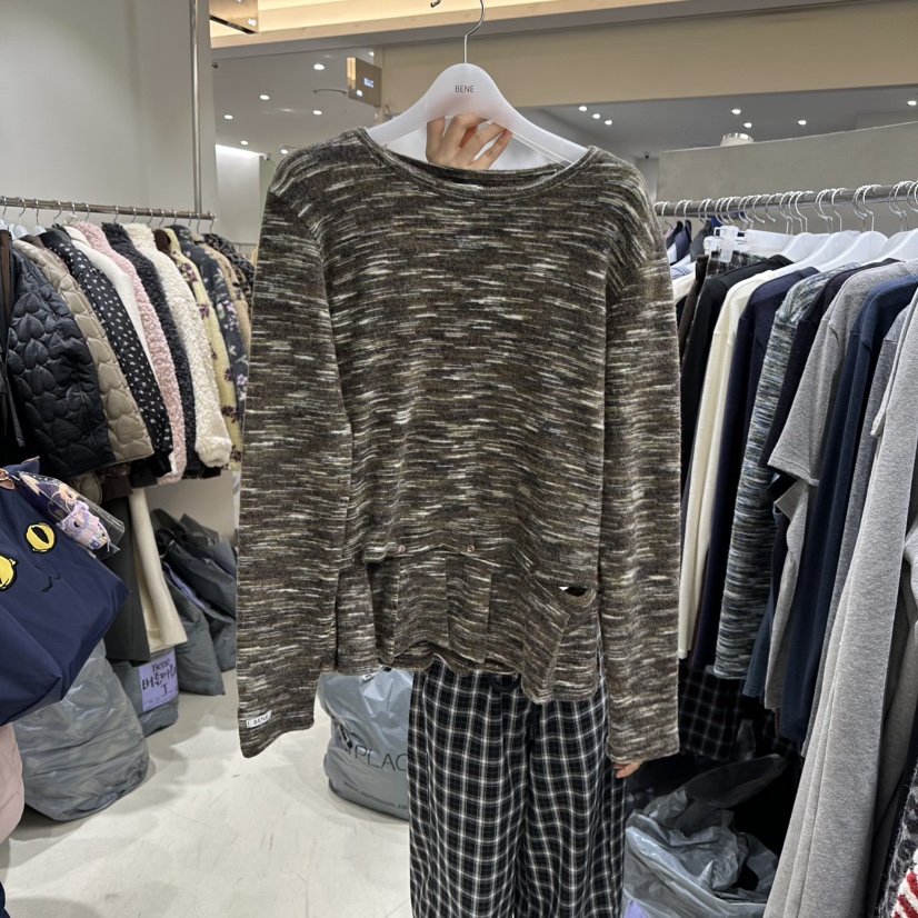 BENE韓國代購㊣女士新款人氣熱賣時尚25秋冬推薦職業長袖T恤BENE長袖T恤圖色3