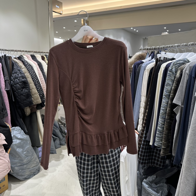 BENE東大門㊣直郵女士新品休閑時尚人氣熱賣職業25秋冬長袖T恤BENE長袖T恤圖色2
