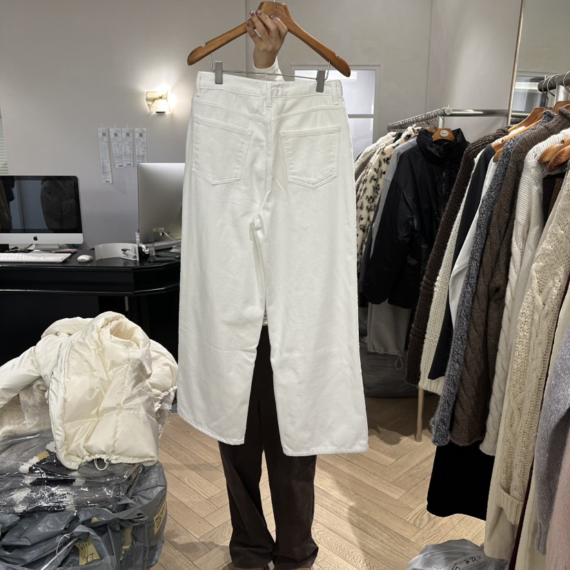 BRUSH-P韓國直郵㊣女士新品人氣休閑推薦牛仔褲小飛象天鵝絨BRUSH-P牛仔褲