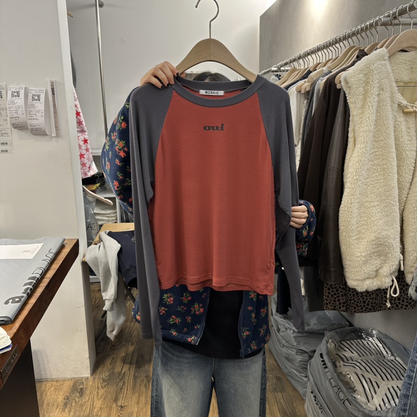 MOSAIC東大門㊣代購女士新品推薦熱賣25秋冬時尚人氣長袖T恤MOSAIC長袖T恤圖色1