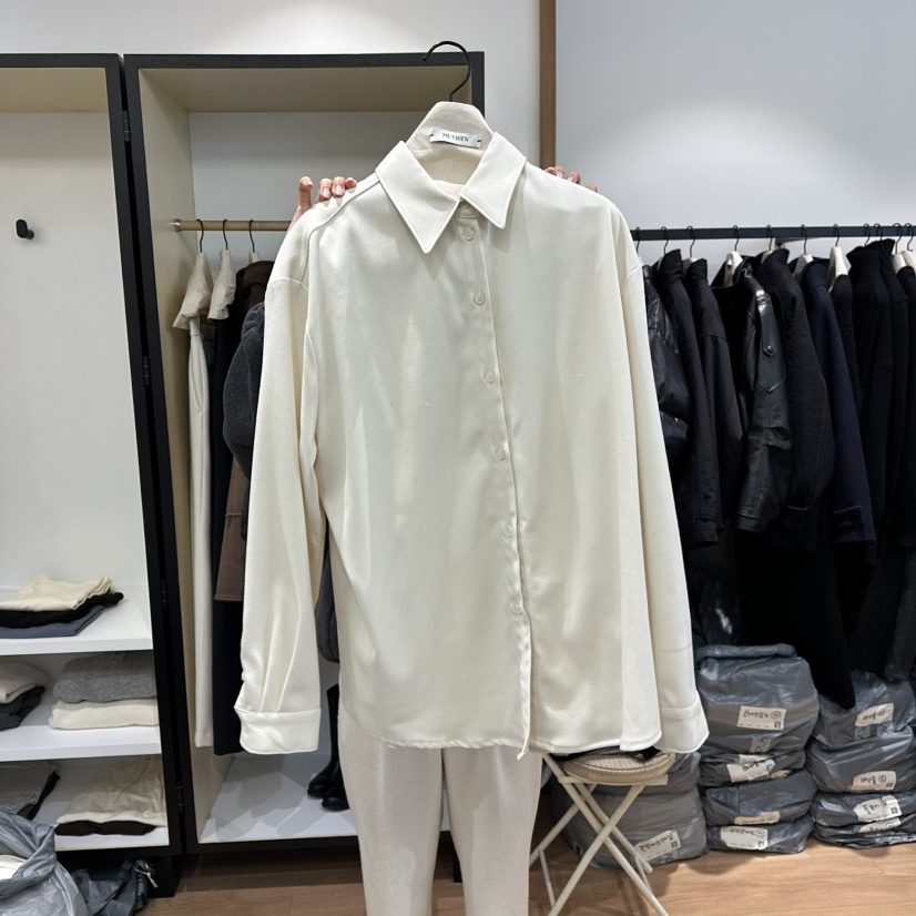 MUYBIEN韓國代購㊣女裝新款25秋冬推薦熱賣人氣休閑襯衫蕾絲衫MUYBIEN襯衫/蕾絲衫圖色1