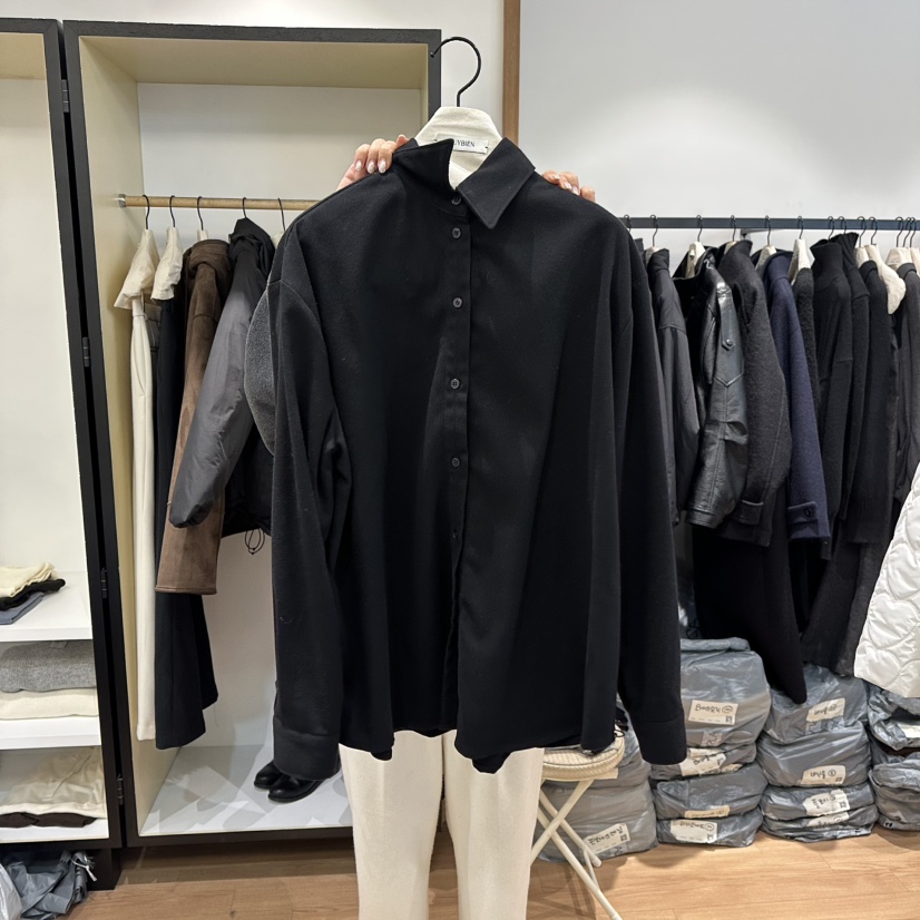 MUYBIEN韓國代購㊣女裝新款25秋冬推薦熱賣人氣休閑襯衫蕾絲衫MUYBIEN襯衫/蕾絲衫圖色2