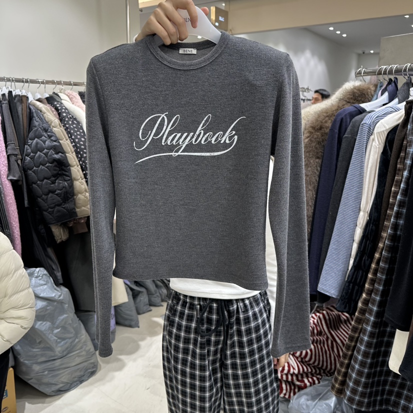 BENE韓國代購㊣女士新品休閑時尚熱賣人氣推薦25秋冬長袖T恤BENE長袖T恤圖色4