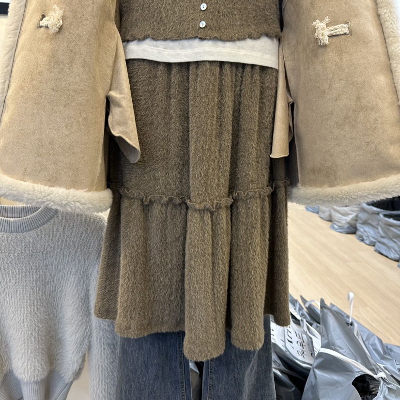 ARR韓國直郵㊣女士新款時尚休閑熱賣職業25秋冬推薦長裙羊駝毛ARR長裙圖色1