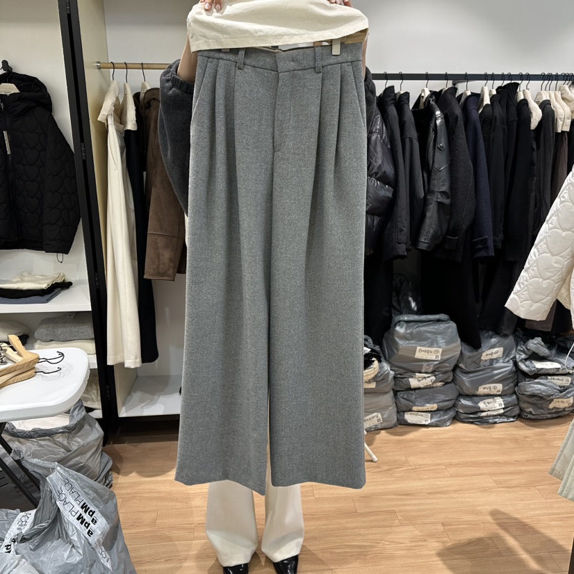 MUYBIEN韓國直郵㊣女裝新品熱賣時尚職業推薦人氣休閑褲羊毛MUYBIEN休閑褲圖色2